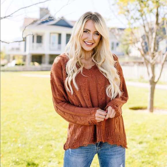 LAST ONE Rustic Retreat Cable Knit Sweater - Picture 3 of 8